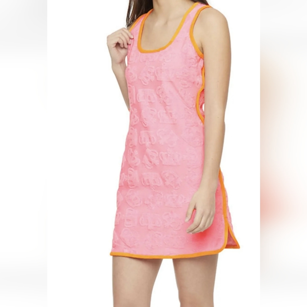 Juicy By Juicy Couture Pink Terry Sleeveless Logo Towel Coverup Dress M